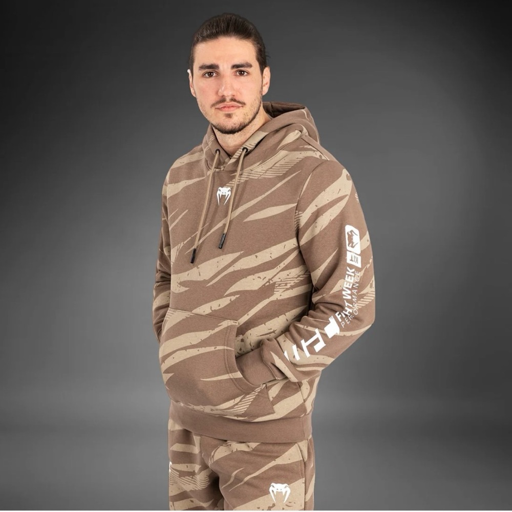 Brown and Tan Camouflage Hoodie